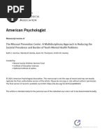 2019-17327-005 The Missouri Prevention Center A Multidisciplinary Approach to Reducing the Societal Prevalence and Burden of Youth Mental Health Problems