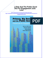 PDF Privacy Big Data and The Public Good Frameworks For Engagement Julia Lane Ebook Full Chapter