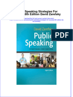 PDF Public Speaking Strategies For Success 8Th Edition David Zarefsky Ebook Full Chapter