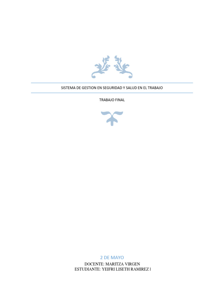 Sistema De Gestion En Seguridad Y Salud En El Trabajo Pdf Seguridad