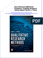 PDF Qualitative Research Methods Collecting Evidence Crafting Analysis Communicating Impact Sarah J Tracy Ebook Full Chapter