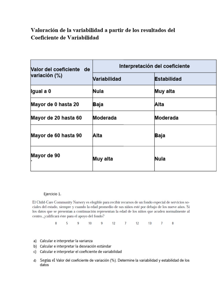 Practica Sobre Medidas de Variabilidad | PDF