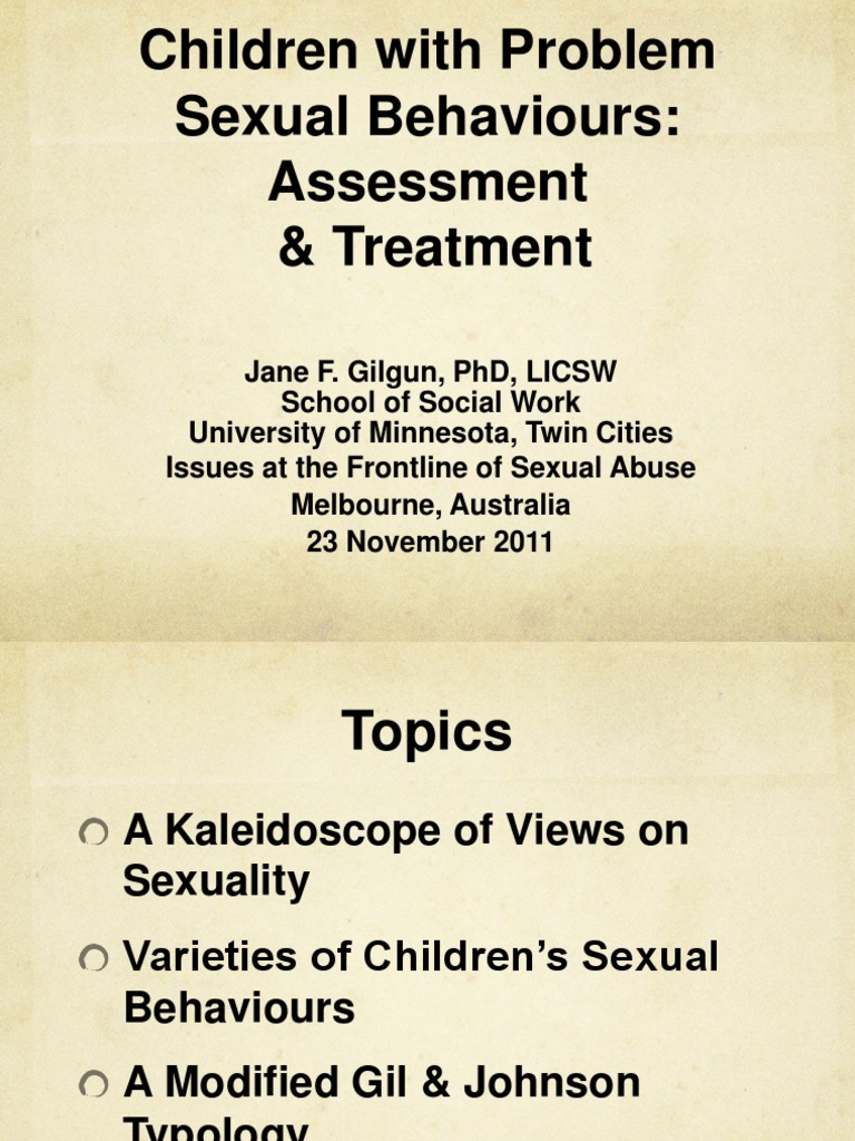 Children With Problem Sexual Behaviours: Assessment & Treatment | PDF ...