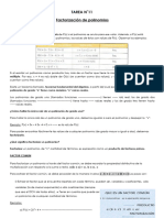 Tarea Nº11 (Factorización de Polinomios)