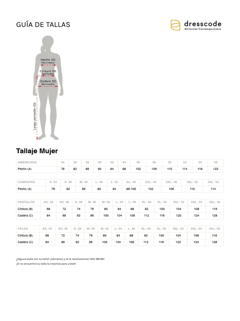 Guía de Tallas de Ropa para Mujer y Hombre | PDF | Ropa | Moda