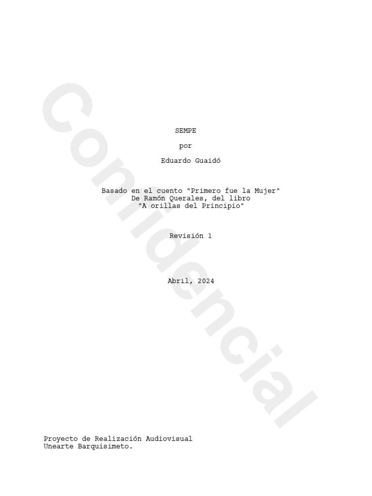 Guion Literario Sempe - Final Draft | PDF | Desierto | Pelo