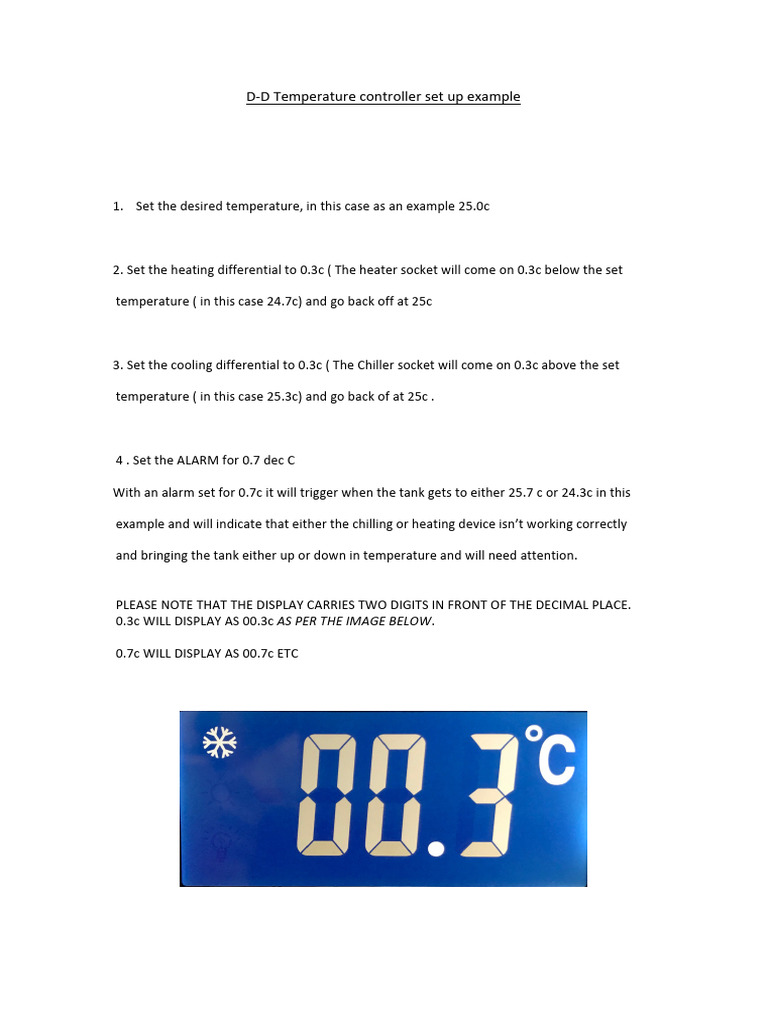 D-D Temperature Controller Setup Guide | PDF
