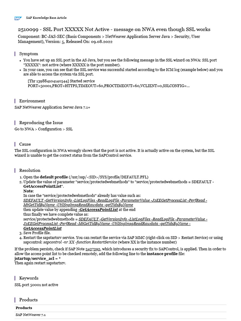 Ssl port xxxxx not active message on nwa even though ssl works pdf