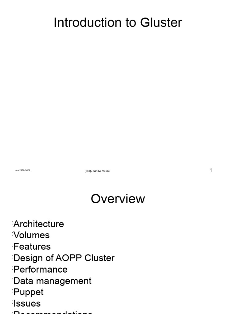 Gluster Architecture and Volume Types Guide | PDF | Data Management | Data