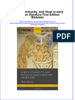 Textbook Purity Community and Ritual in Early Christian Literature First Edition Blidstein Ebook All Chapter PDF