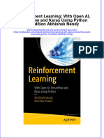 Textbook Reinforcement Learning With Open Ai Tensorflow and Keras Using Python 1St Edition Abhishek Nandy Ebook All Chapter PDF
