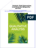 Download pdf Qualitative Analysis Eight Approaches For The Social Sciences Margaretha Jarvinen ebook full chapter 