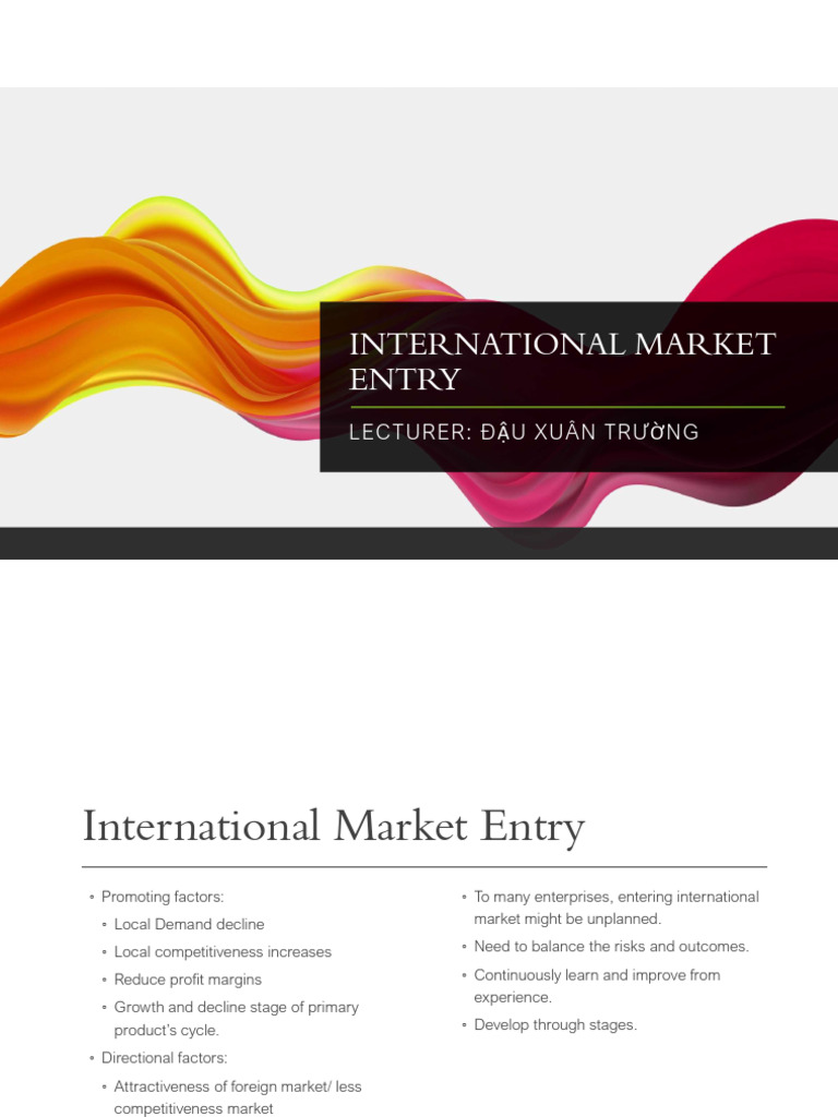 International Market Entry Strategies | PDF | Exports | License