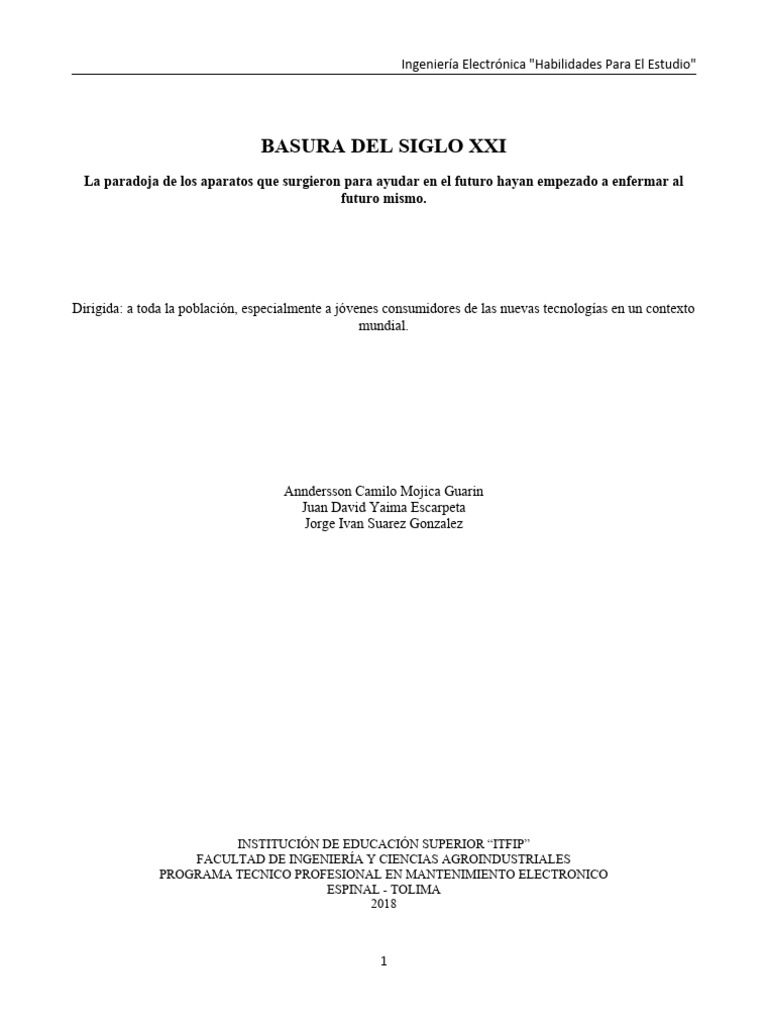 Basura Electrónica: Impacto y Soluciones | PDF | Residuos | Bifenilo ...
