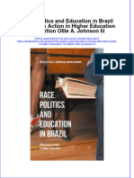 Textbook Race Politics and Education in Brazil Affirmative Action in Higher Education 1St Edition Ollie A Johnson Iii Ebook All Chapter PDF