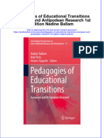 Textbook Pedagogies of Educational Transitions European and Antipodean Research 1St Edition Nadine Ballam Ebook All Chapter PDF