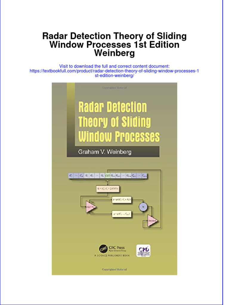 Textbook Radar Detection Theory of Sliding Window Processes 1St Edition