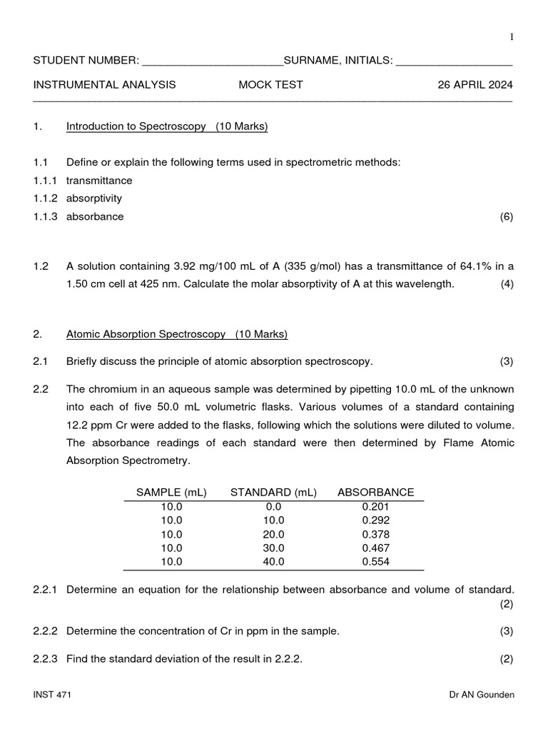 MOCK TEST26 April 2024 PDF Infrared Spectroscopy Absorbance
