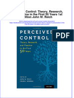 Download textbook Perceived Control Theory Research And Practice In The First 50 Years 1St Edition John W Reich ebook all chapter pdf 