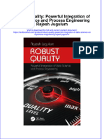 Textbook Robust Quality Powerful Integration of Data Science and Process Engineering Rajesh Jugulum Ebook All Chapter PDF