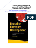 Textbook Reusable Firmware Development A Practical Approach To Apis Hals and Drivers 1St Edition Jacob Beningo Ebook All Chapter PDF