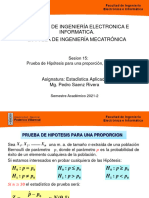 Sesion 15 Prueba de Hipotesis de Una Proporcion Una Varianza