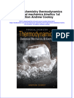 Download textbook Physical Chemistry Thermodynamics Statistical Mechanics Kinetics 1St Edition Andrew Cooksy ebook all chapter pdf 