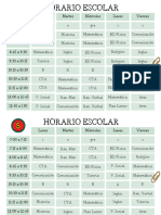 Horario de Clases Horizontal Simple y Femenino Rosa