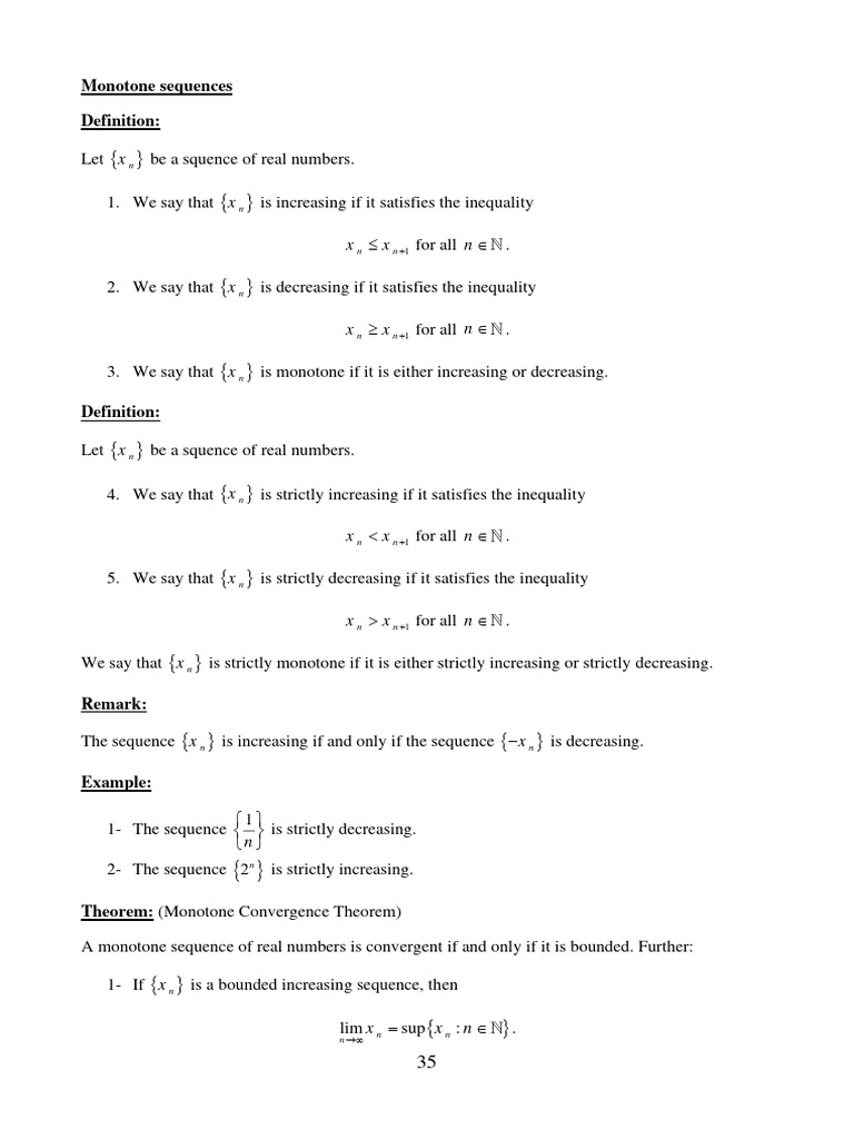 Lecature Real11 | PDF | Monotonic Function | Sequence