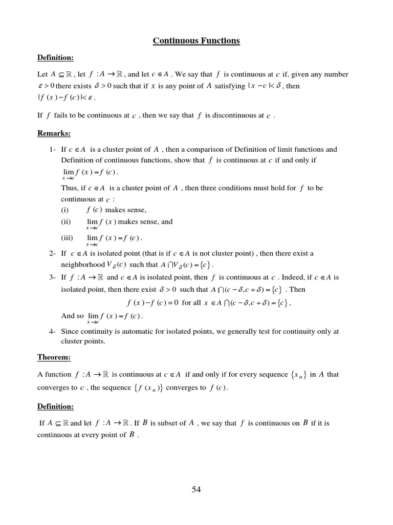 Lecature Real16 | PDF | Continuous Function | Analysis