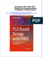 Textbook PLD Based Design With VHDL RTL Design Synthesis and Implementation 1St Edition Vaibbhav Taraate Auth Ebook All Chapter PDF
