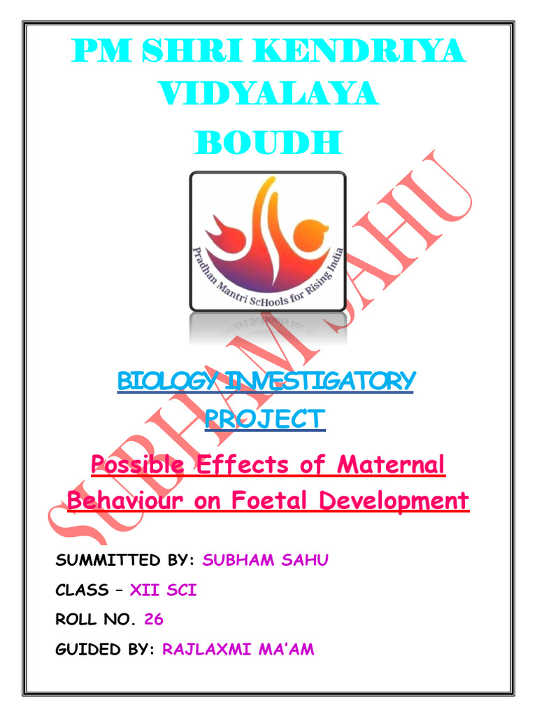 Biology Investigatory Project On Reproductive Health | PDF | Pregnancy ...