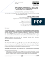 ¿Qué Tan Autónoma Es La Autonomía de La Voluntad? Consideraciones A Partir de Algunas Sentencias Del Tribunal Constitucional Peruano