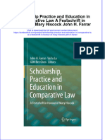 PDF Scholarship Practice and Education in Comparative Law A Festschrift in Honour of Mary Hiscock John H Farrar Ebook Full Chapter