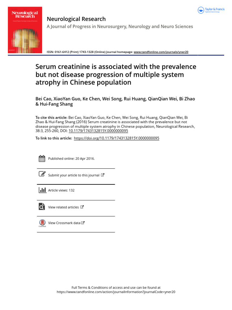 Serum creatinine is associated with the prevalence but not disease