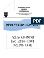 JADWAL PEMBERIAN MAKAN PASIEN