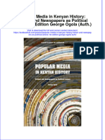Textbook Popular Media in Kenyan History Fiction and Newspapers As Political Actors 1St Edition George Ogola Auth Ebook All Chapter PDF