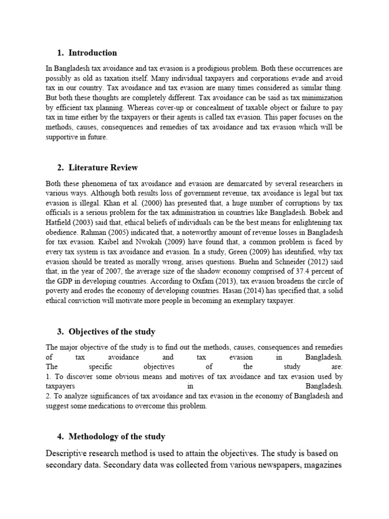 Taxation Research Pdf Taxes Tax Evasion