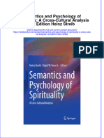 Textbook Semantics and Psychology of Spirituality A Cross Cultural Analysis 1St Edition Heinz Streib Ebook All Chapter PDF