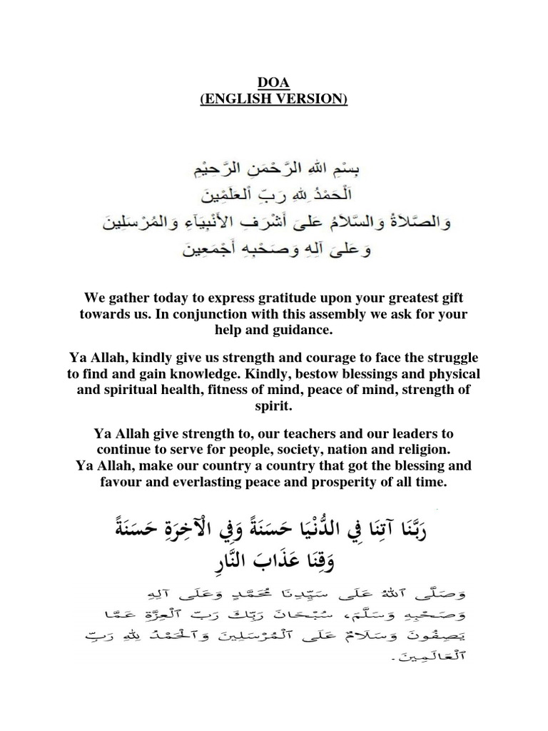 Doa for Assembly and National Peace | PDF | Self-Improvement | Lifestyle