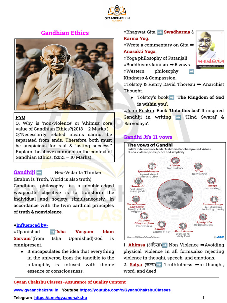 Gandhian Ethics-Final - 240315 - 193144 | PDF | Nonviolence | Mahatma ...