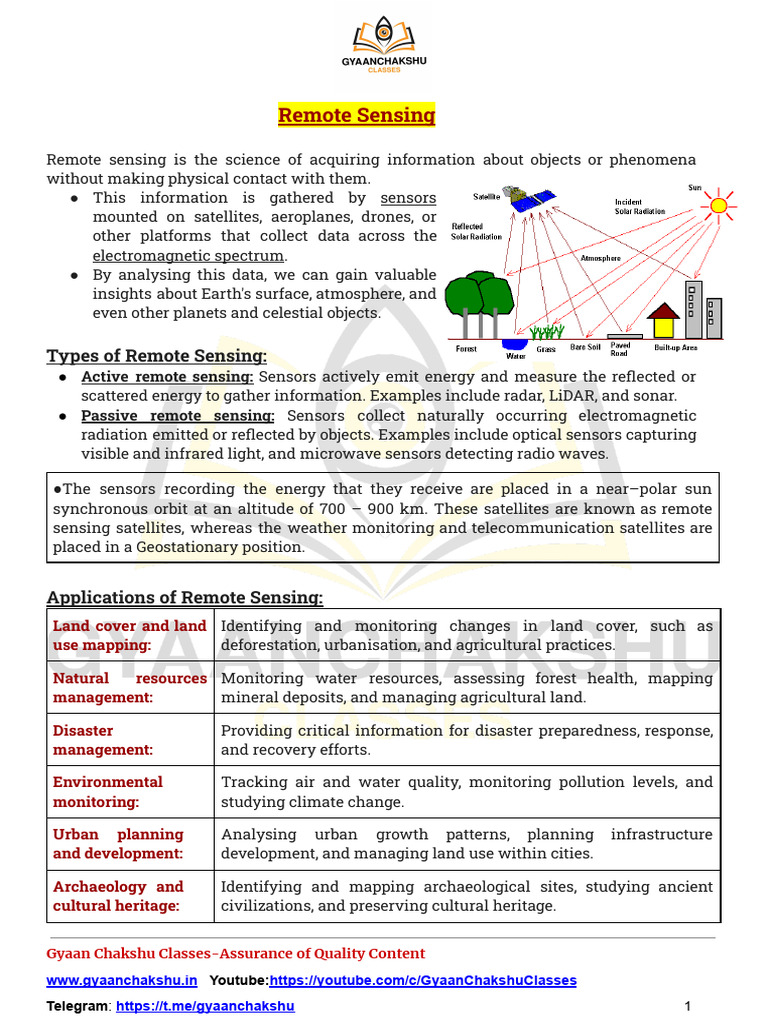 Remote Sensing: Types and Applications | PDF | Remote Sensing | Satellite
