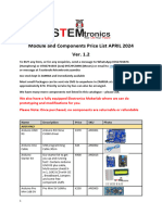 STEMTronics Module and Components Price ListVer1.2