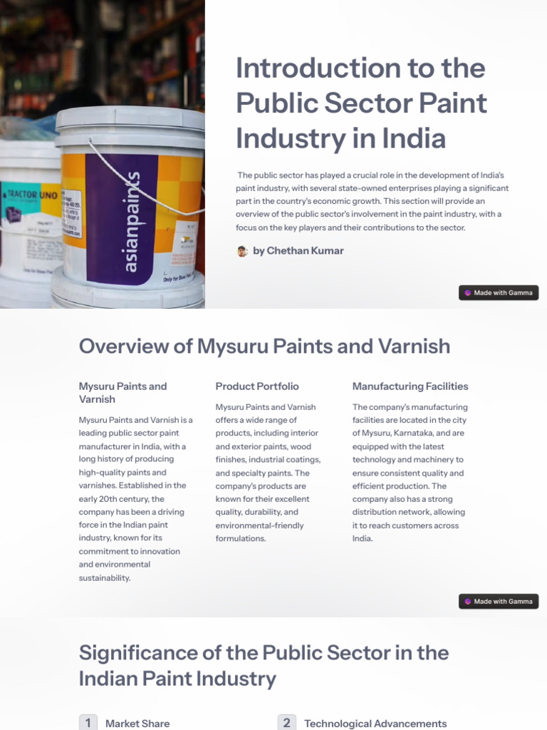 Introduction To The Public Sector Paint Industry in India PDF