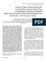 Comparison of Amount of Space Closure During En- Masse Retraction of Maxillary Anterior Teeth Using  Three Accelerated Orthodontic Treatment Techniques- Micro Osteo-Perforation, Photo Bio-Modulation and  Peizocision : A Retrospective Study