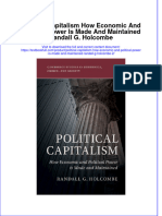 Download pdf Political Capitalism How Economic And Political Power Is Made And Maintained Randall G Holcombe 2 ebook full chapter 