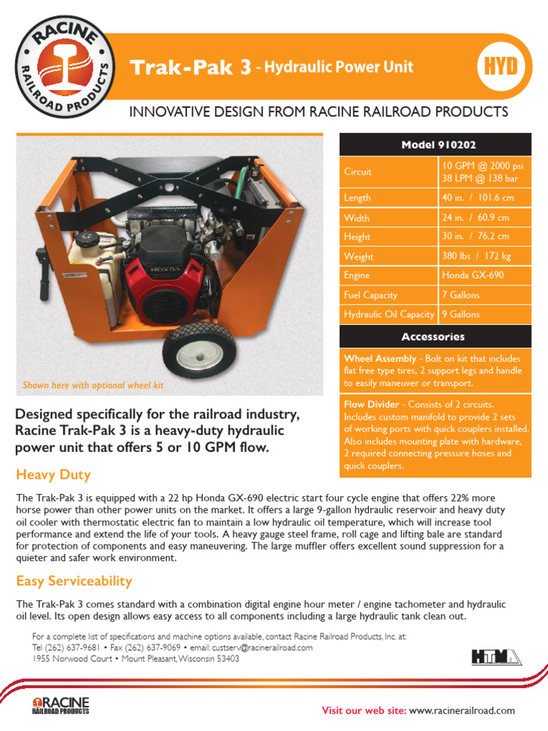 Trak Pak 3 - Hydraulic-Min | PDF | Engines | Rail Transport