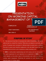 Presentation On Working Capital Management of "Bhel"