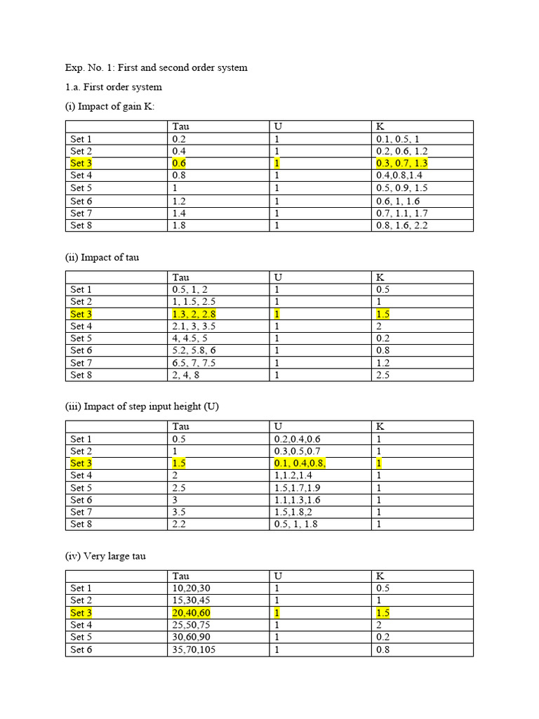 First and Second Order System Analysis | PDF