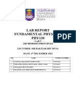 PHY 130 LAB 5 ARCHIMEDES